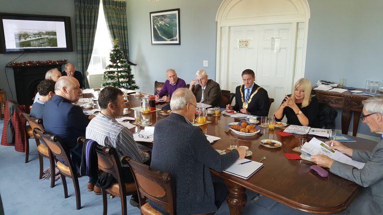 Members of the Dún Laoghaire Harbour Bicentenary Steering Group meeting in Harbour Lodge