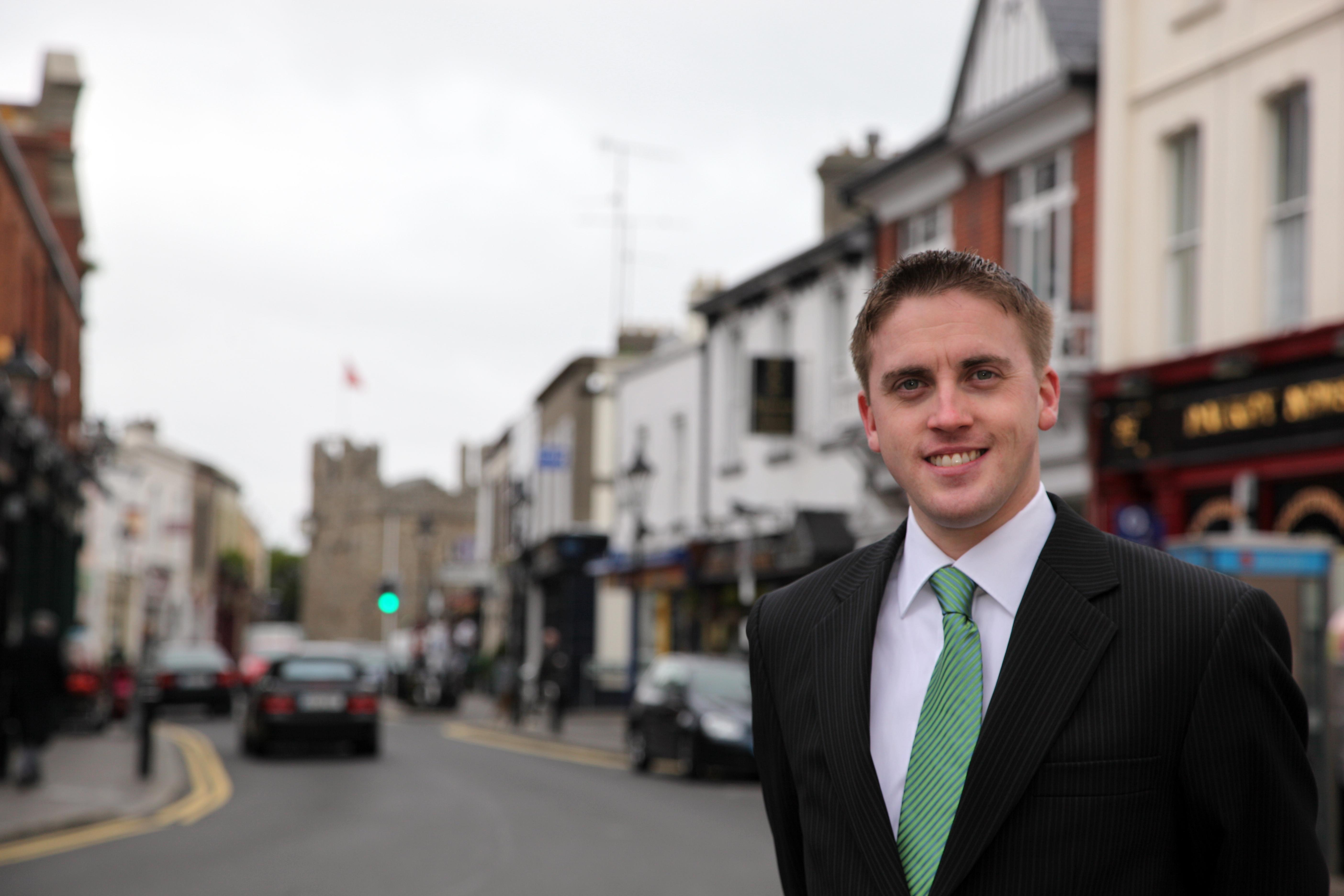 Cormac canvassing in Dalkey Village recently